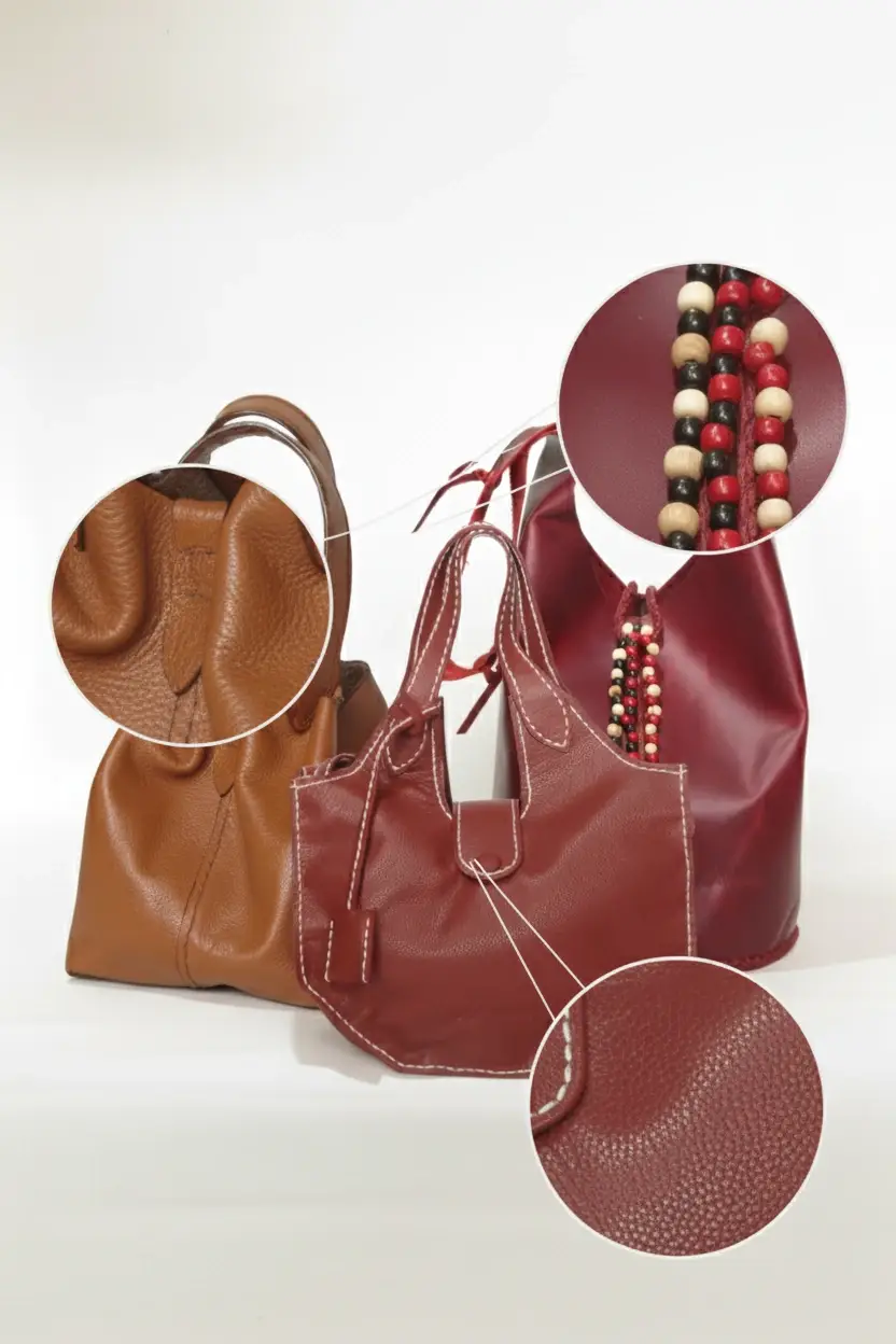 Colección de bolsos de cuero artesanales